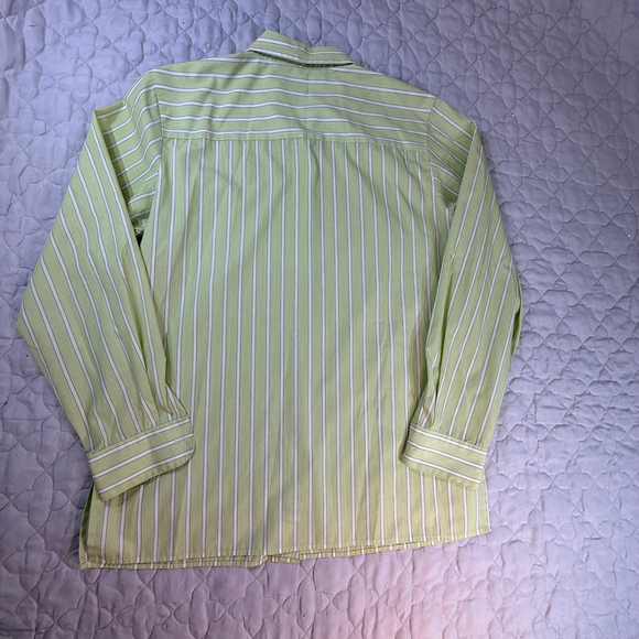 Foxcroft Green White Striped Shirt Size Small - Picture 3 of 5